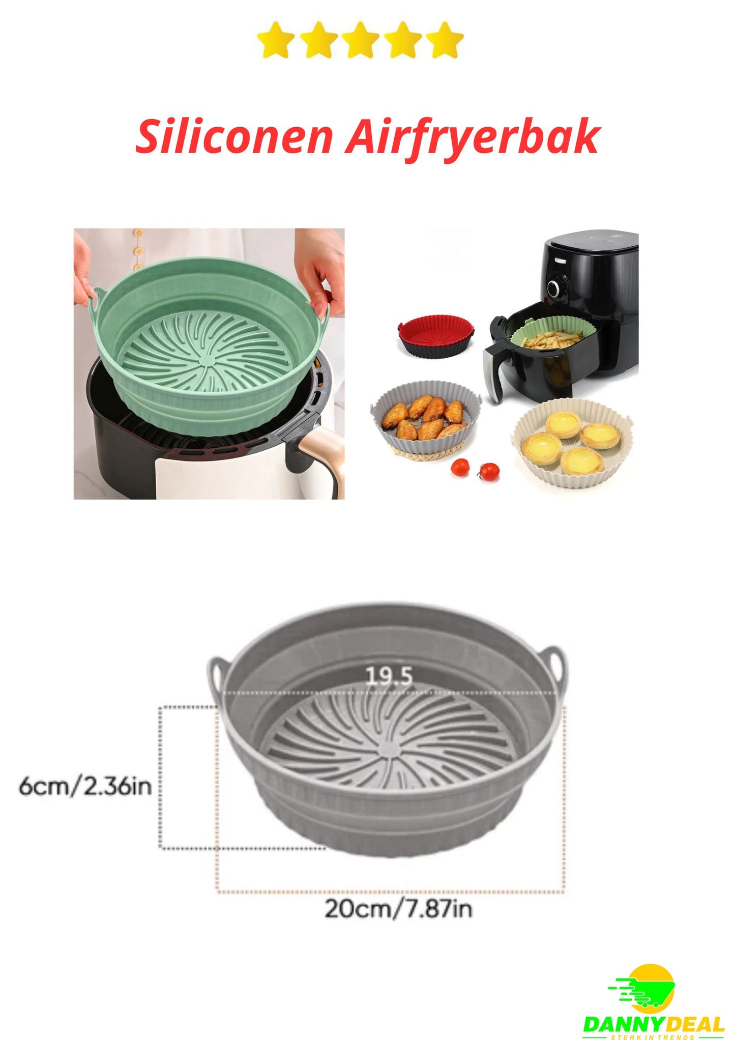 NAROSEBE 6 stuks siliconen bakvorm voor airfryer, BPA-vrij NAROSEBE 6 stuks siliconen bakvorm voor airfryer, BPA-vrij