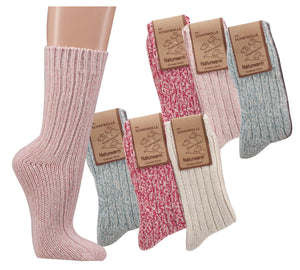 3-Pack Socke - "Noorse Sok" - Wollen Sokken - Thermo - Warme - 1 bundel met 3 paar - Maat 35-38 of 39 - 42 - Kleurenmix