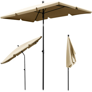 Balkonparasol - Parasol - Balkon - Tuinscherm - Schaduwdoek - Rechthoek - Knikbaar - 130 x 200cm - Kleur Crème