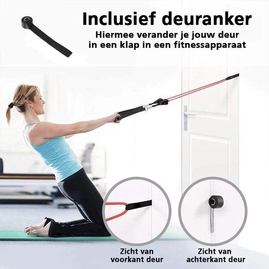 Thuis Fitness Elastiek Set - Full Body Workout Weerstandsbanden Set - Weerstandsbanden Elastiek Set - Fitness Elastiek Set