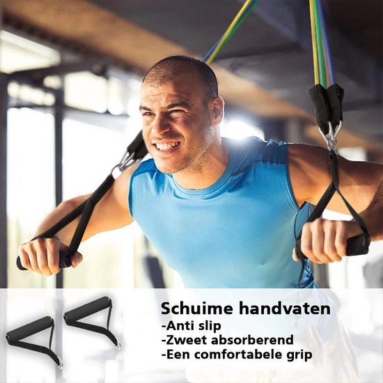 Thuis Fitness Elastiek Set - Full Body Workout Weerstandsbanden Set - Weerstandsbanden Elastiek Set - Fitness Elastiek Set