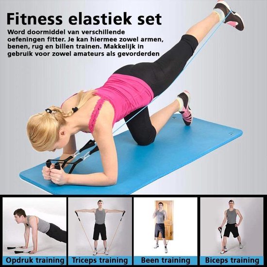 Thuis Fitness Elastiek Set - Full Body Workout Weerstandsbanden Set - Weerstandsbanden Elastiek Set - Fitness Elastiek Set